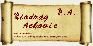Miodrag Acković vizit kartica